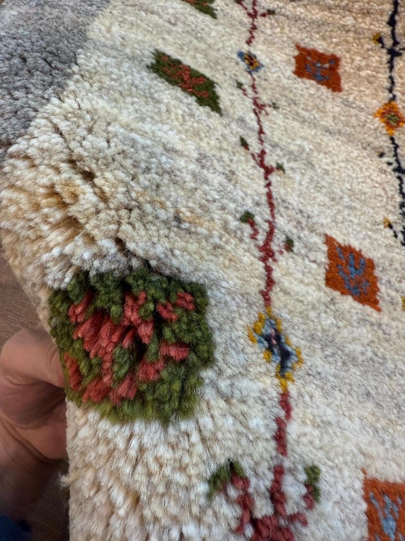 120x40cm ペルシャギャッベ ランナー (ギャベ) ペルシャ絨毯 ギャッベ