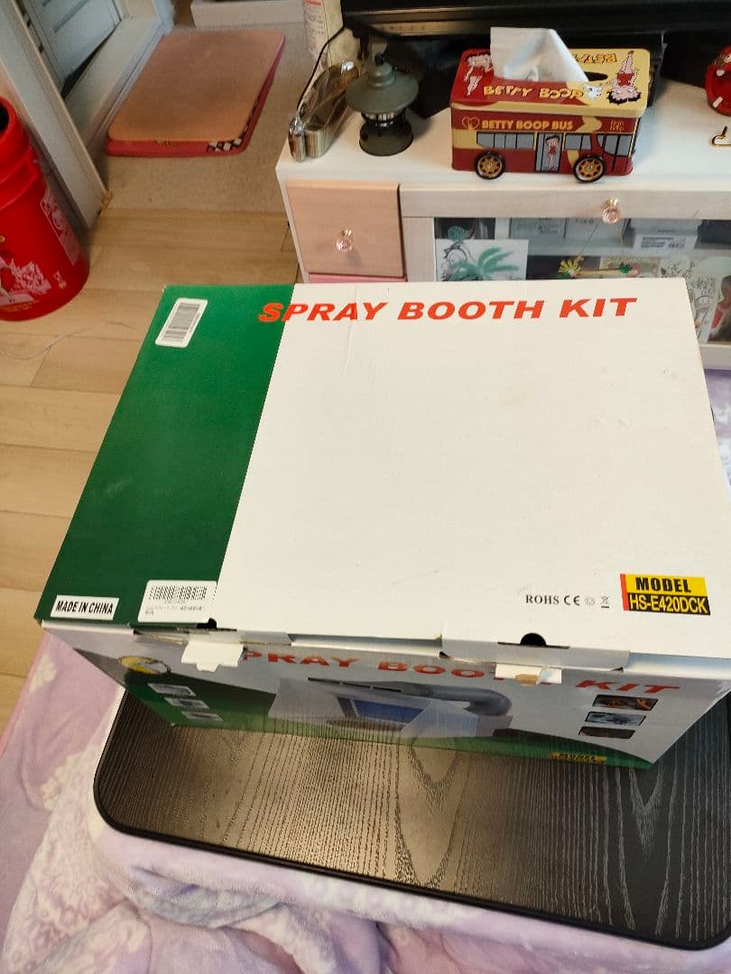 塗装ブース ホワイト/ブルー 回転台付き　欠品なし