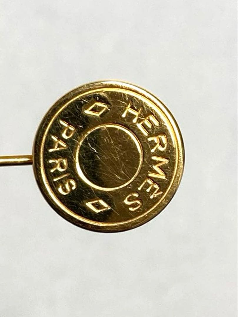 良品　HERMES エルメス　セリエ　ピンブローチ　ピンバッチ　ゴールド　箱付き