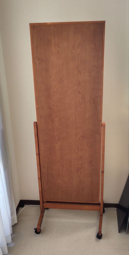 【ぼん家具】姿見鏡　木製　スタンドミラー　全身　キャスター付き　ウォールナット