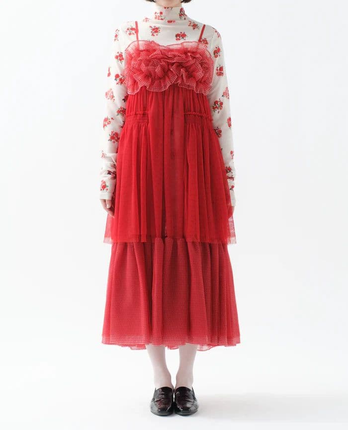 新品未使用 タグ付きPOPPY Gather frill tulle dress