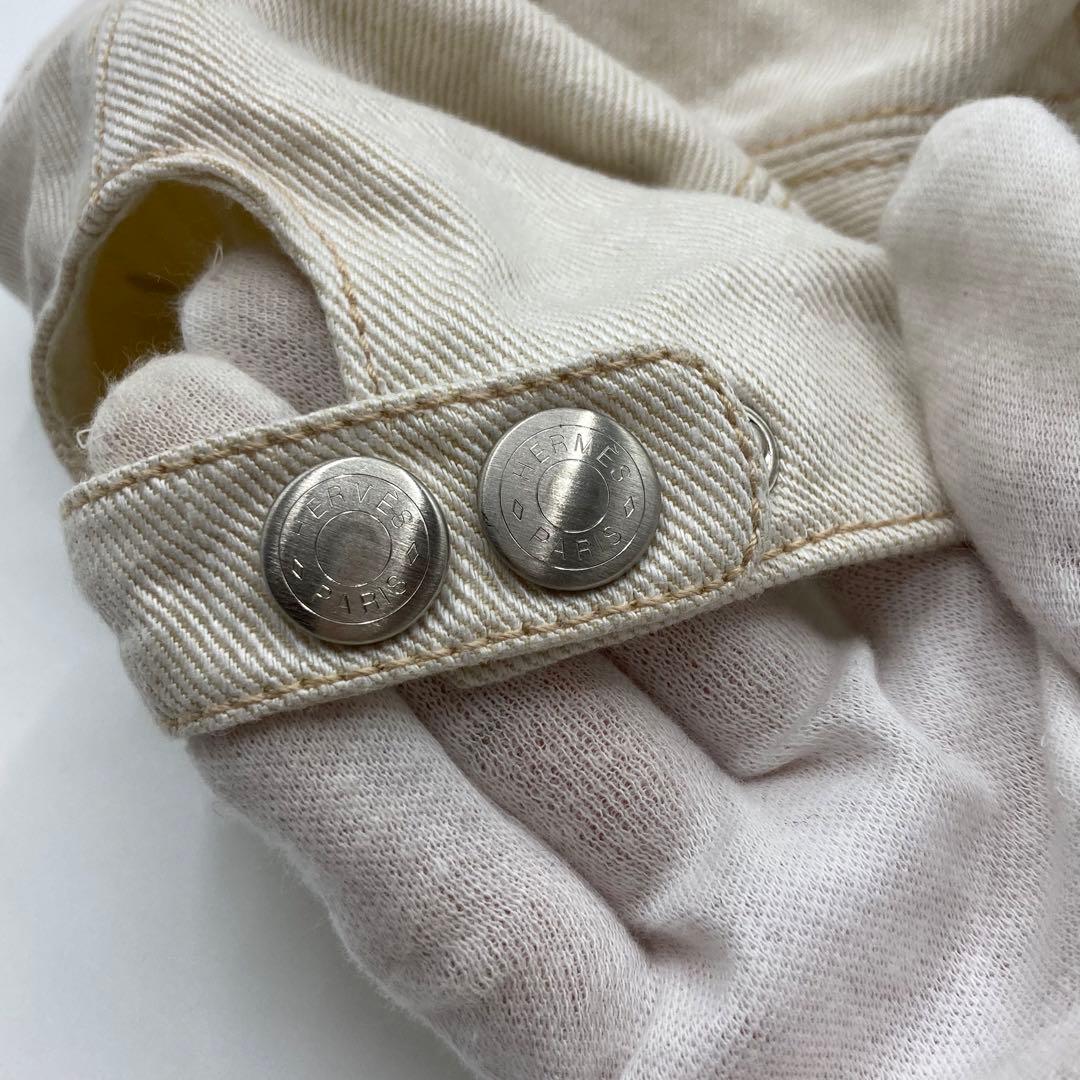 【美品】HERMES リネン100% キャップ レディース Hロゴ刺繍 57