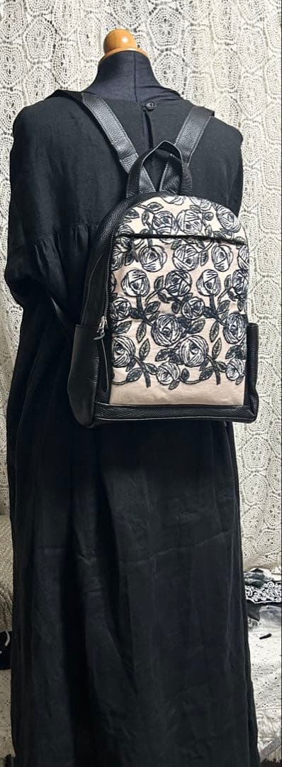 5909A ミナペルホネンハーフハンドメイドリュック　 rosy ピンクベージュ