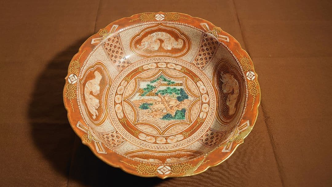 古九谷　九谷焼　赤絵　飯田屋　宮本窯　龍の図　浅井一毫　山田久録　１客