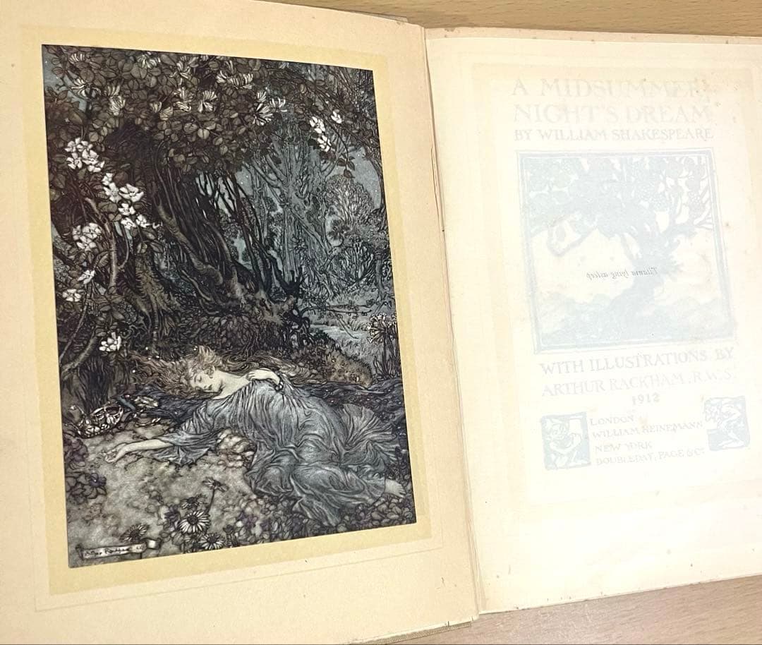 No.305アンティーク洋書 古書　アーサー·ラッカム　真夏の夜の夢　妖精