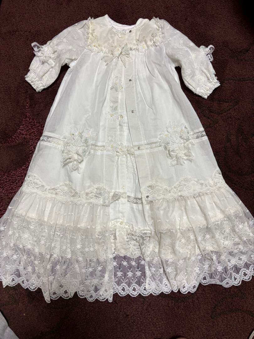 ホワイト ベビードレス 帽子・靴下付き 6点セット