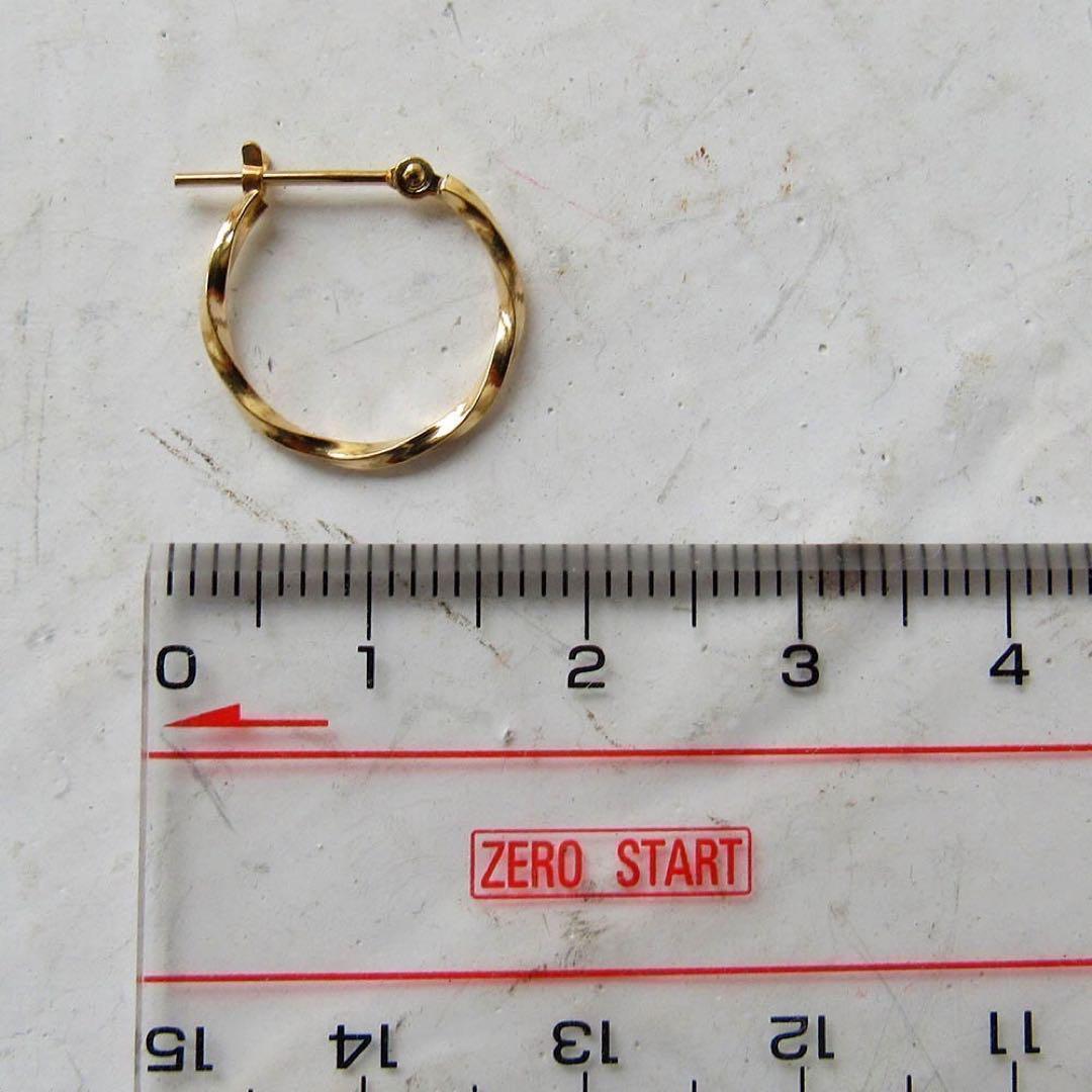 K18 18K ピアス フープ フープピアス 18金 ゴールド ツイスト