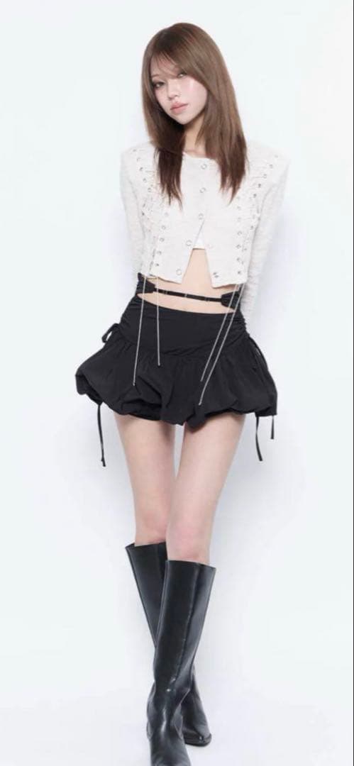 スカート THEREDTHREAD strap balloon skirt