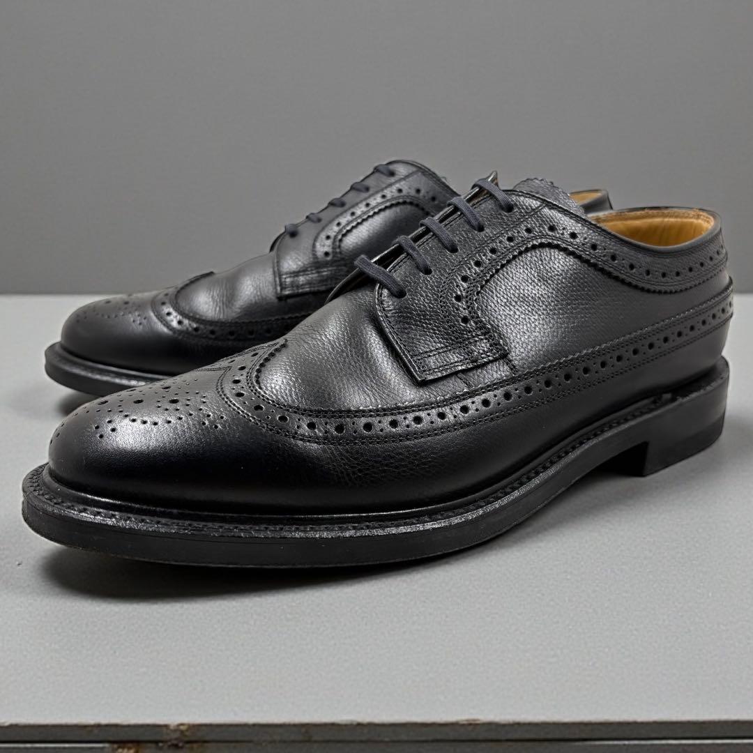 美品 リーガルインペリアルグレード ドレスシューズ25 ブラック ウィングチップ