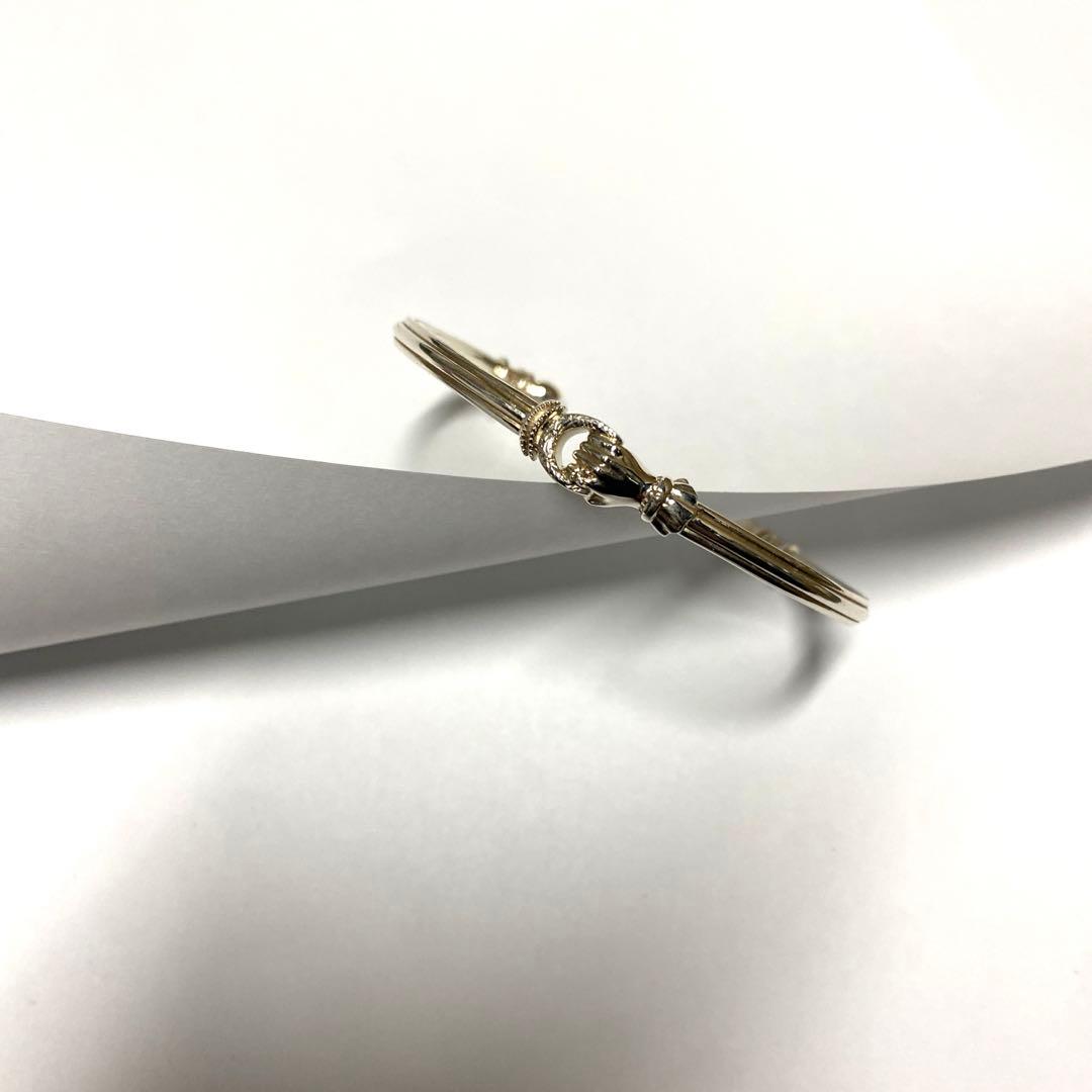 agete シルバーバングル　SV ダイヤモンド　シルバー　装飾　デザイン　彫刻