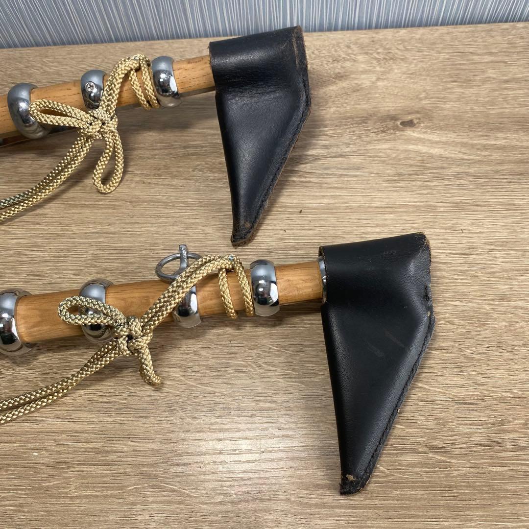 消防団 退団記念品 鳶口 一対 (2本) 祭礼用 木柄金具付 とび口