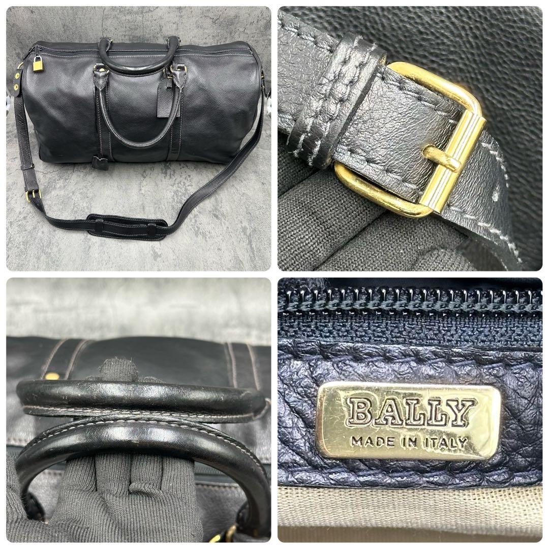 2way バリー ボストンバッグ シボ革 斜め掛け 黒 トラベル 南京錠