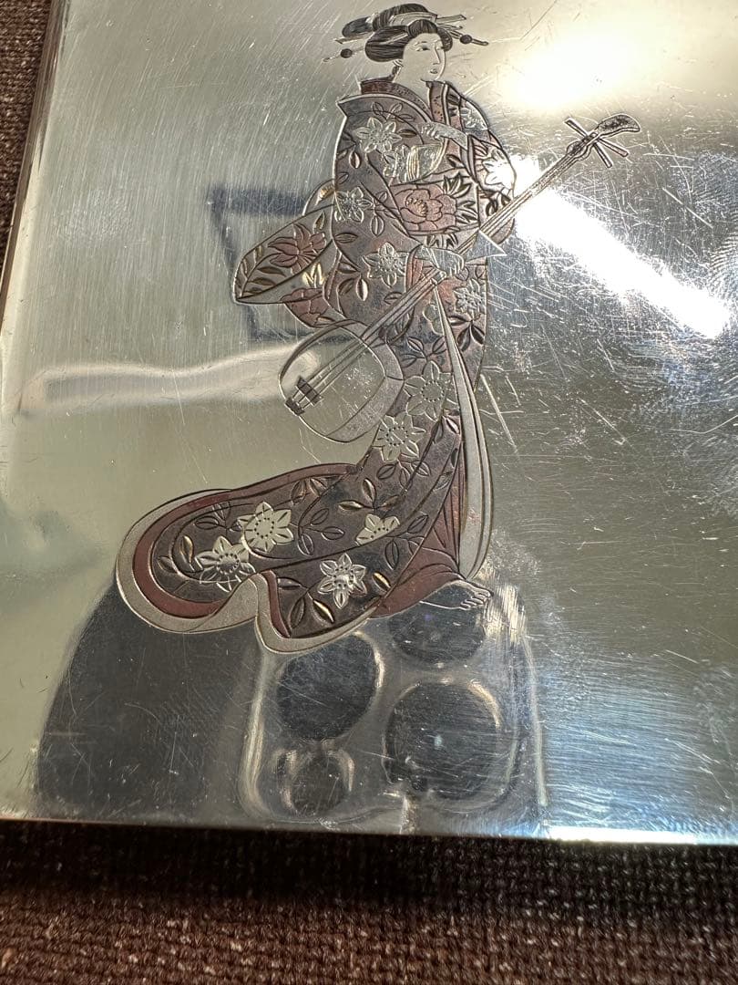 純銀950刻印　煙草入れ　シガレットケース　金工　骨董古美術