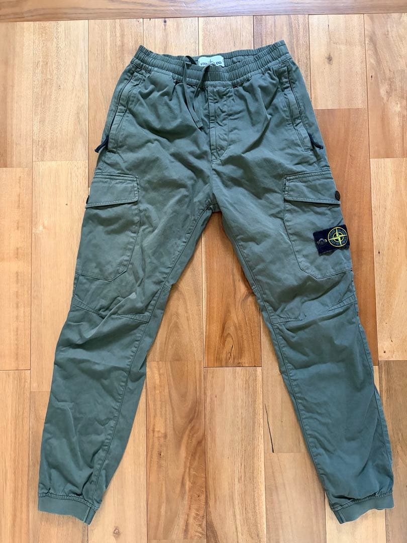 ストーンアイランド　stone  カーゴパンツ　カーキ　リブ付き