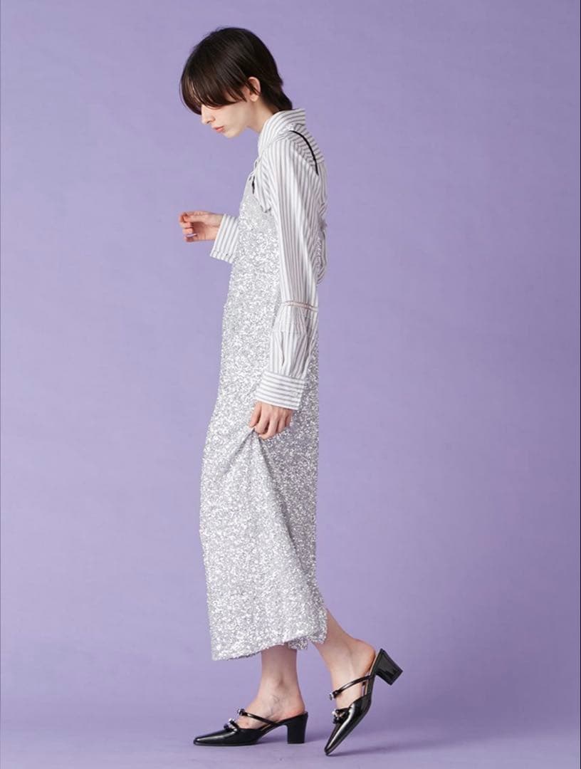 美品✨Lily Brown ビジューリボンストラップミュール