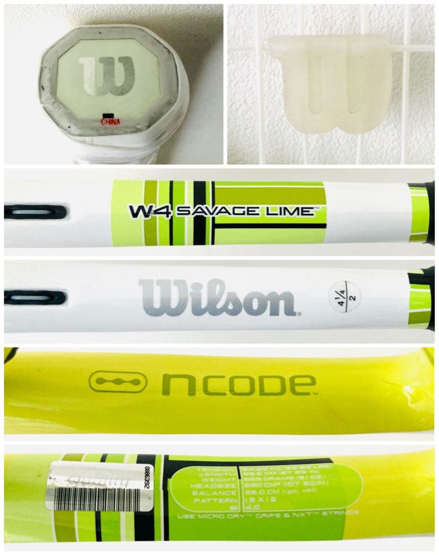 【新品同様】ウィルソン『Nコード W4サベージライム』テニスラケット／G2／限定