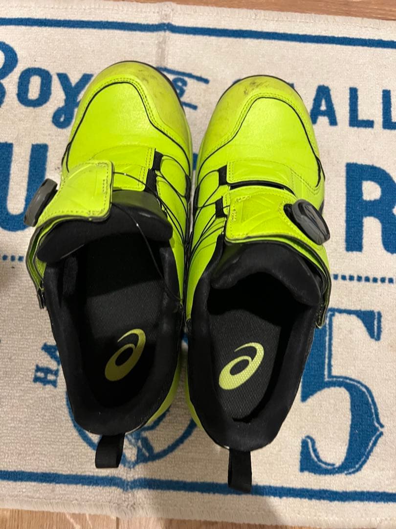 asics 蛍光イエロー 安全靴 BOA