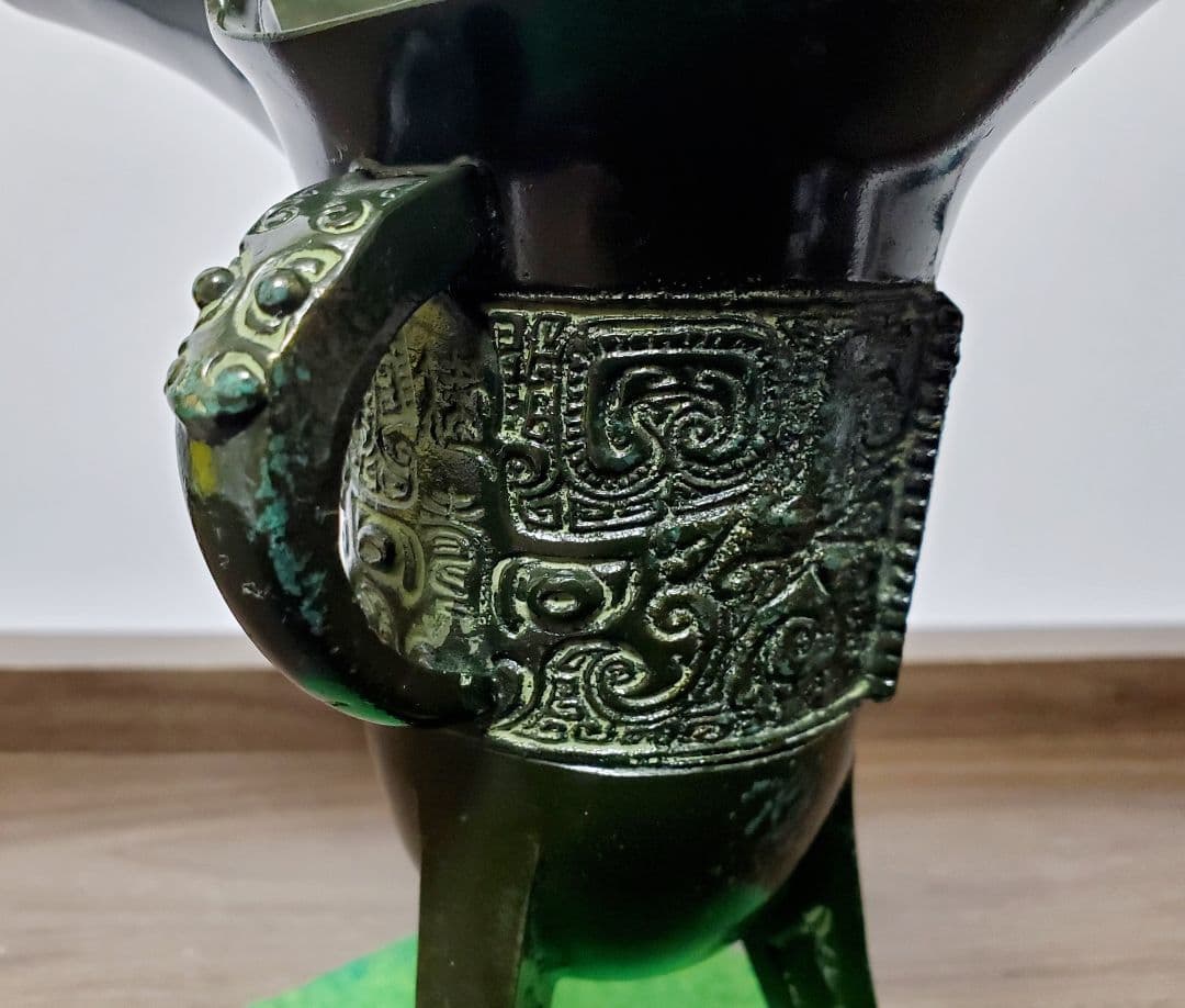 古代中国　青銅器　爵　酒器　香枦　書道　未使用保管品