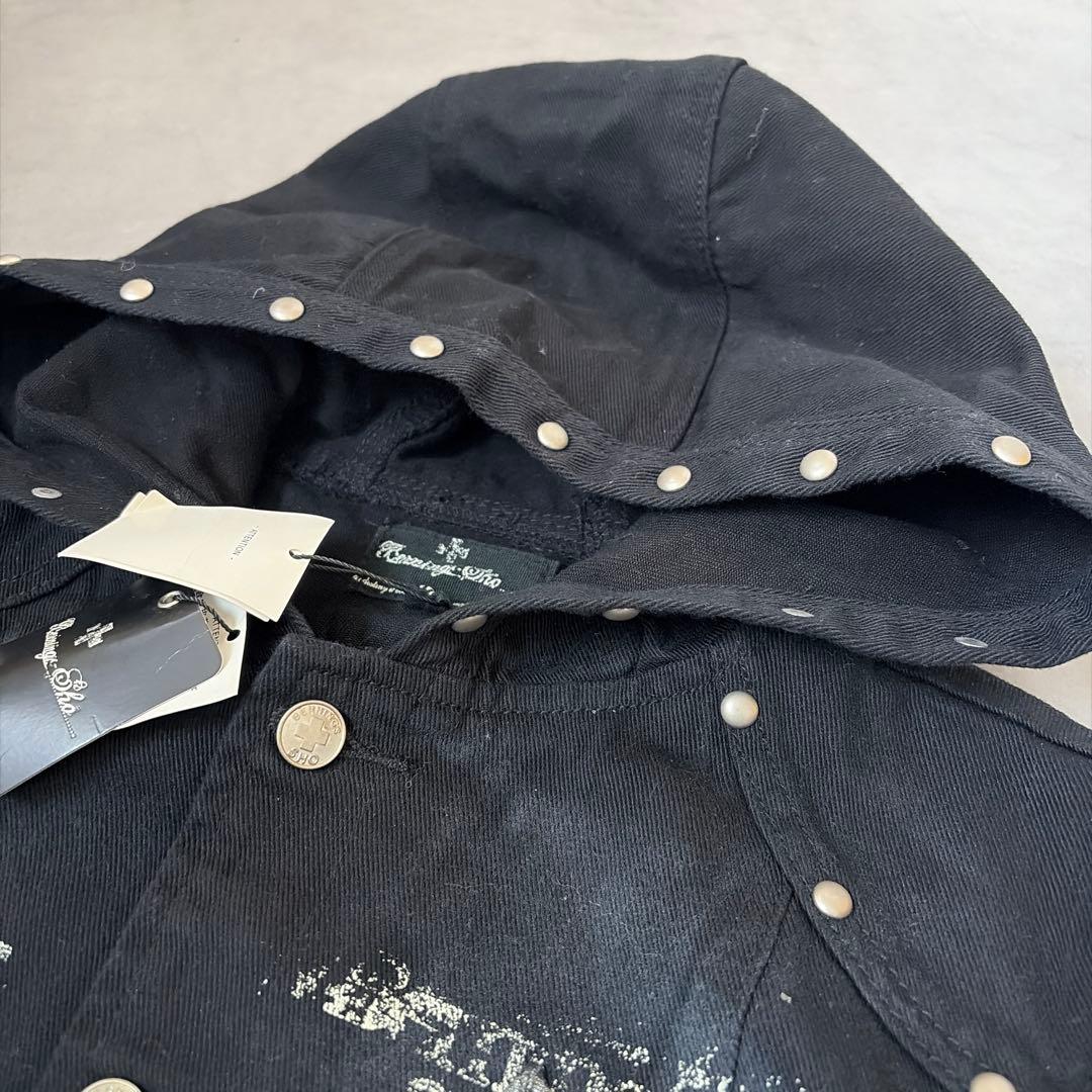 ✨新品✨バーニングショー ダメージ スタッズ スカル Y2K デニム ジャケット