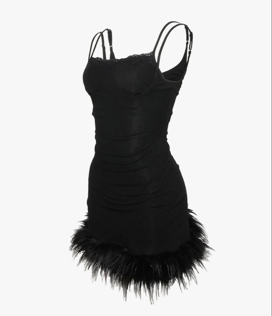 ワンピース theredthread S layered fluff dress mini