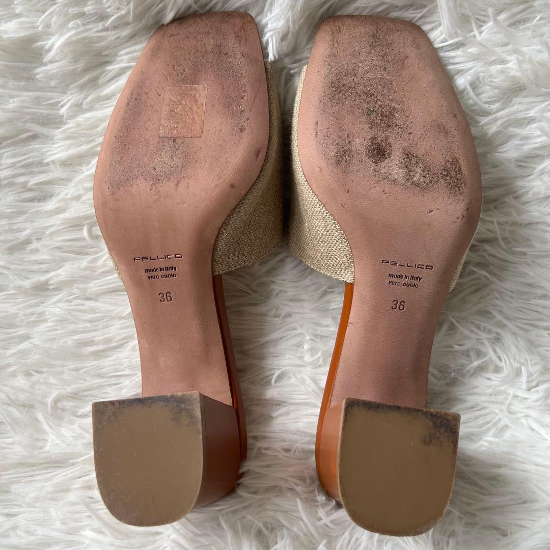 ✨大政絢さん着用✨ 美品 PELLICO リネン ミュール イタリア製 雑誌掲載