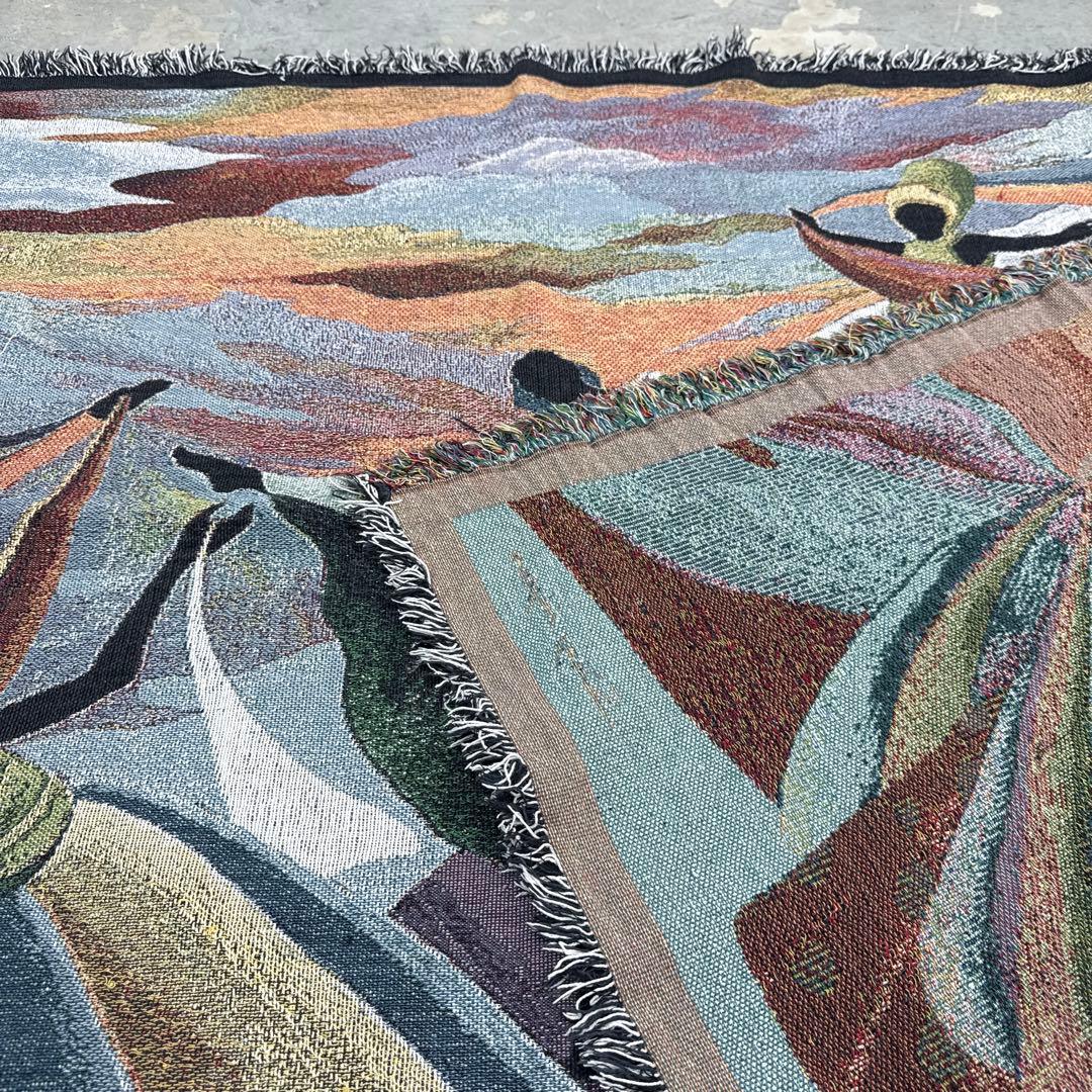 アート　マルチカバー　ソファーカバー　ヴィンテージラグ　125x172