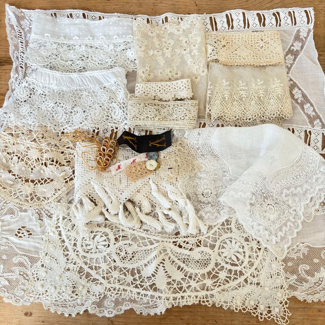 フランスアンティークレース.ハンカチ色々セット