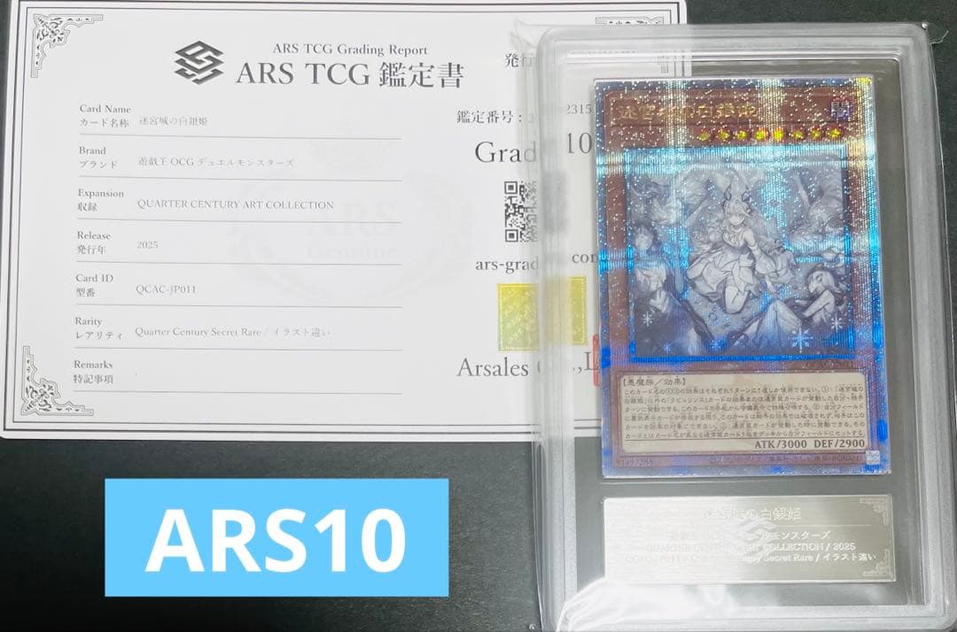 【鑑定品】遊戯王　迷宮城の白銀姫　25th 絵違い　 ARS10 143