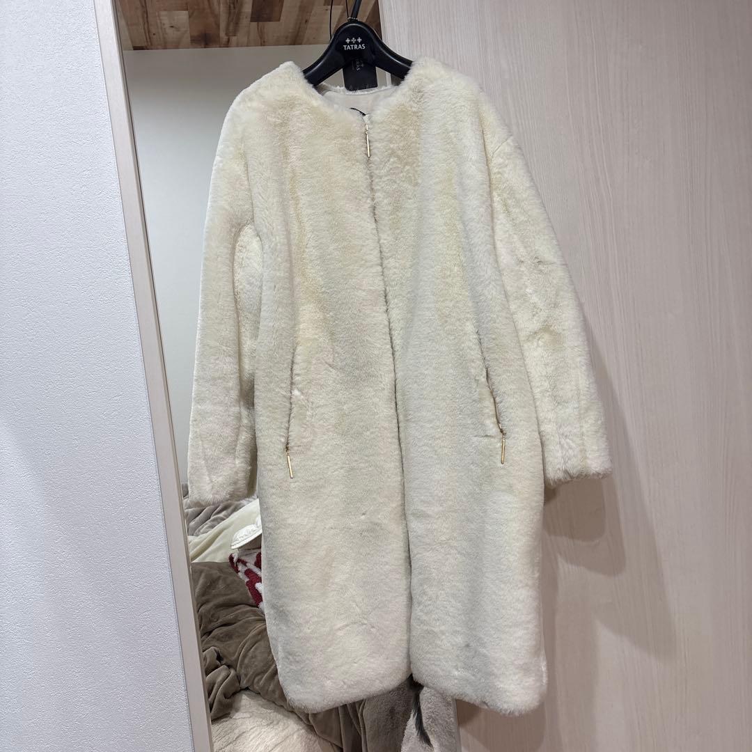 TATRAS タトラス ホワイト ファーコート 03