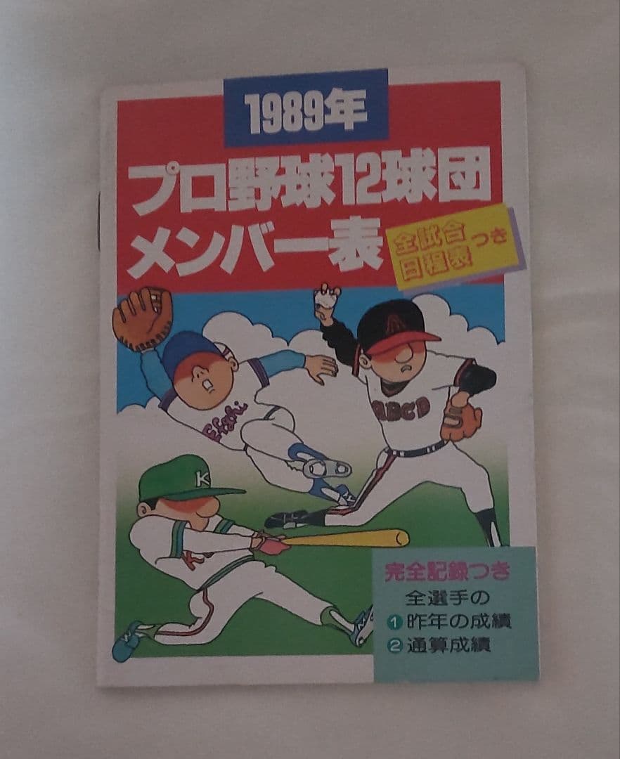 1989年プロ野球12球団メンバー表(TVザウルス1989年4月26日号の付録)