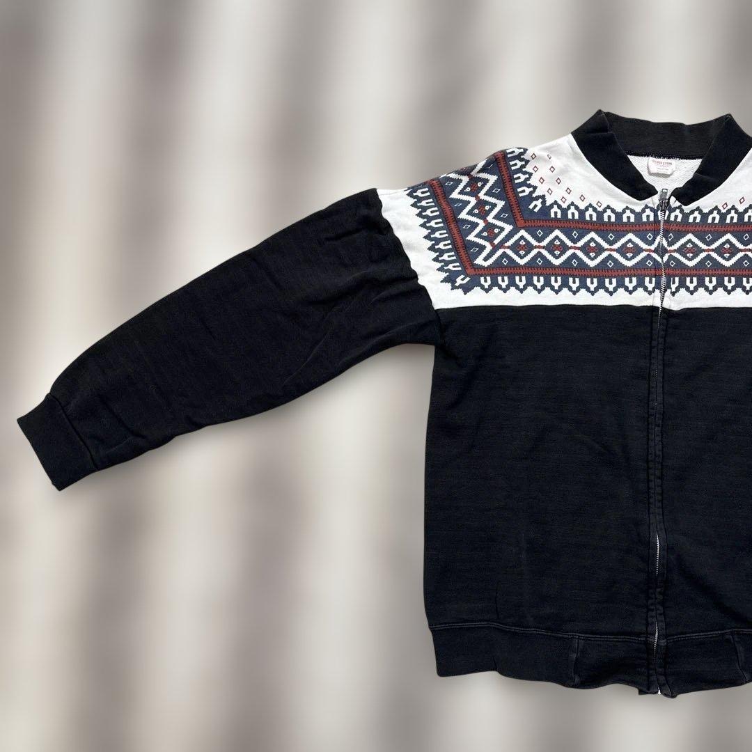 シルバーストーンスウェット　雪柄　トレーナー　Ｌ相当　黒