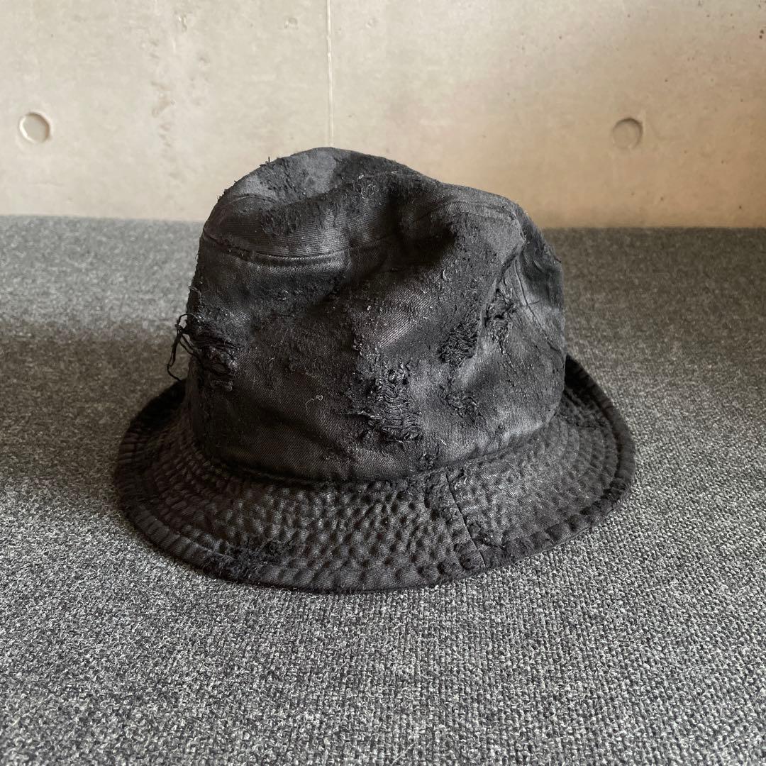 JULIUS ダメージ加工 ハット（ブラック）