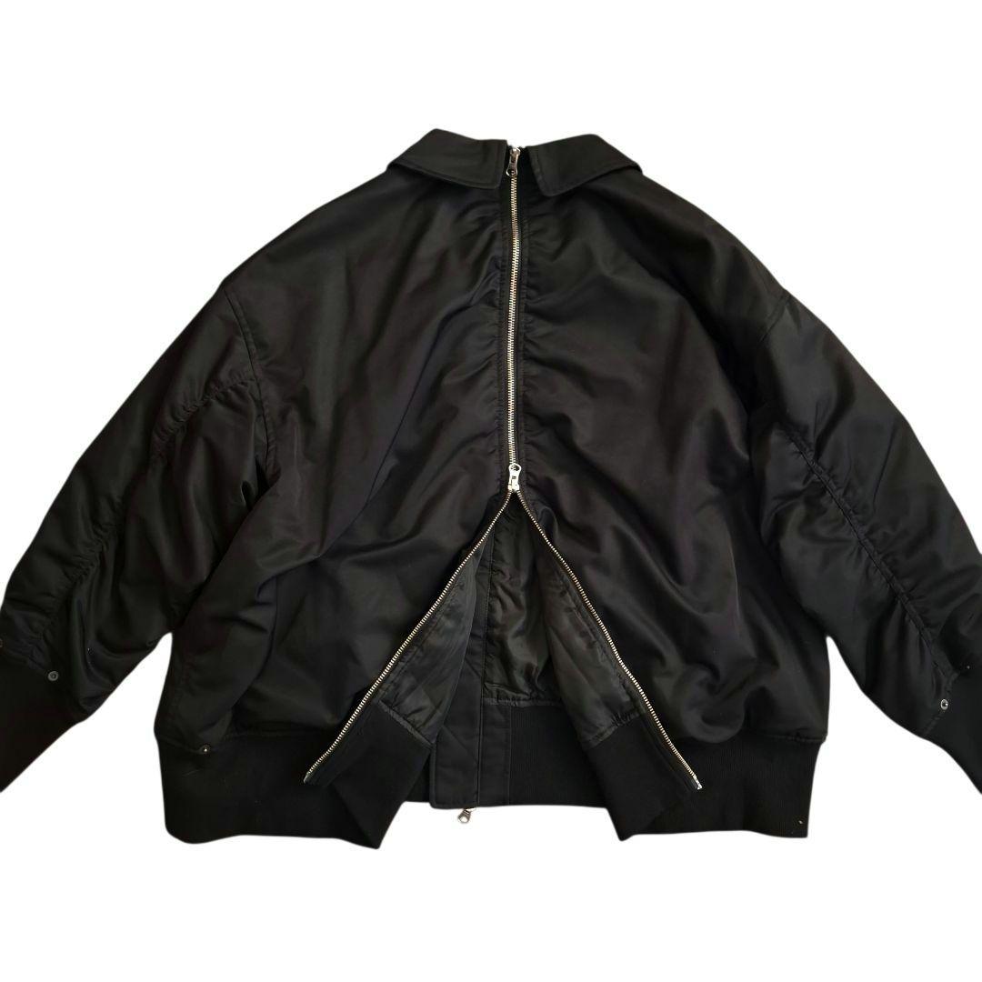 BASCO バスコ 背面ジッパー ギャザー MA1風 ブルゾン ゆったりサイズ