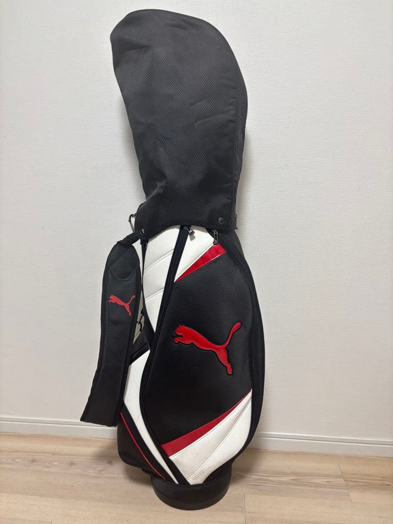 PUMA/プーマ ゴルフ キャディバッグ９型【黒/赤/白】