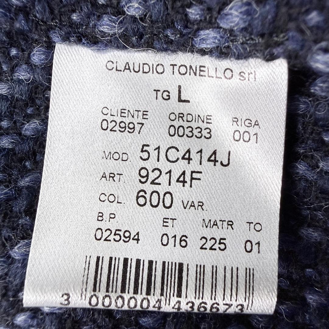 美品 T-JACKET コットンリネンニット ジャケットコート チェスター