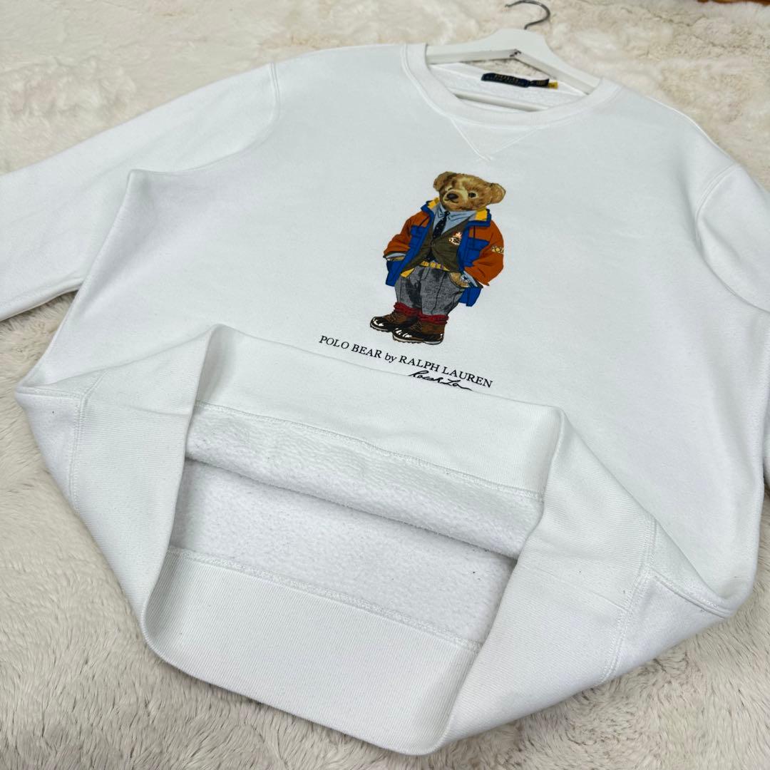 ✨現行✨美品✨ポロベアプリント ポロラルフローレン ホワイト スウェット L