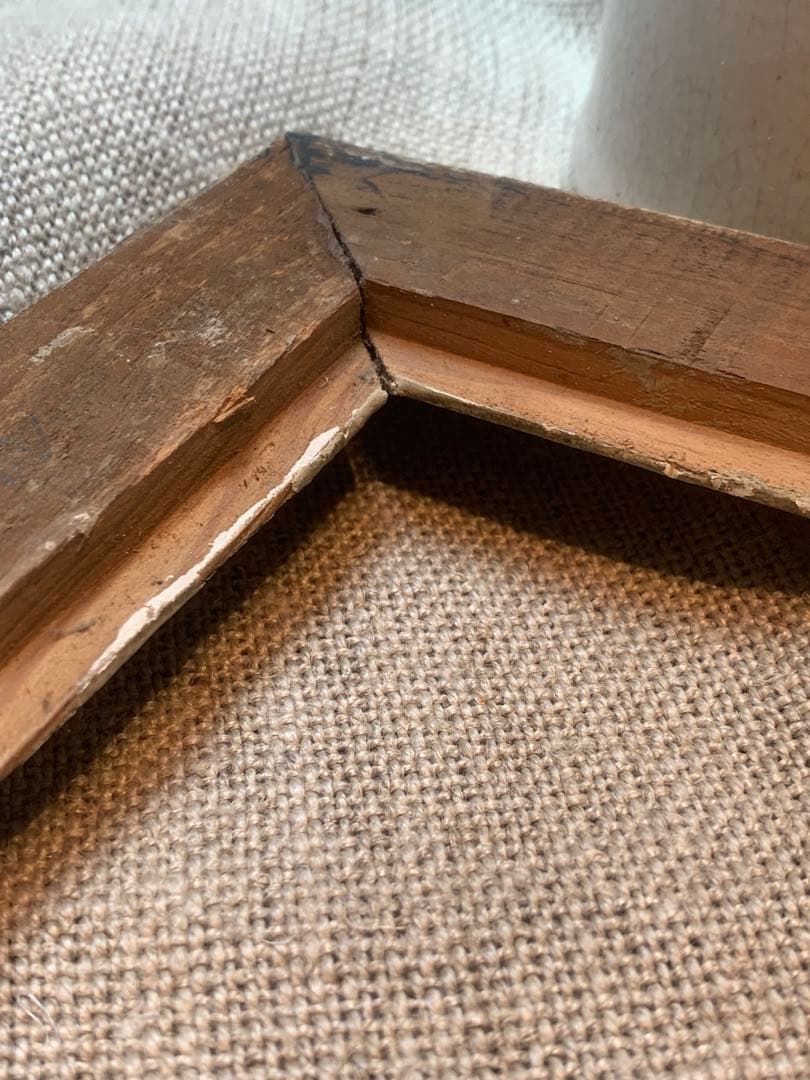 フランス 大型 アンティークフレーム 木彫 額縁 43x34cm