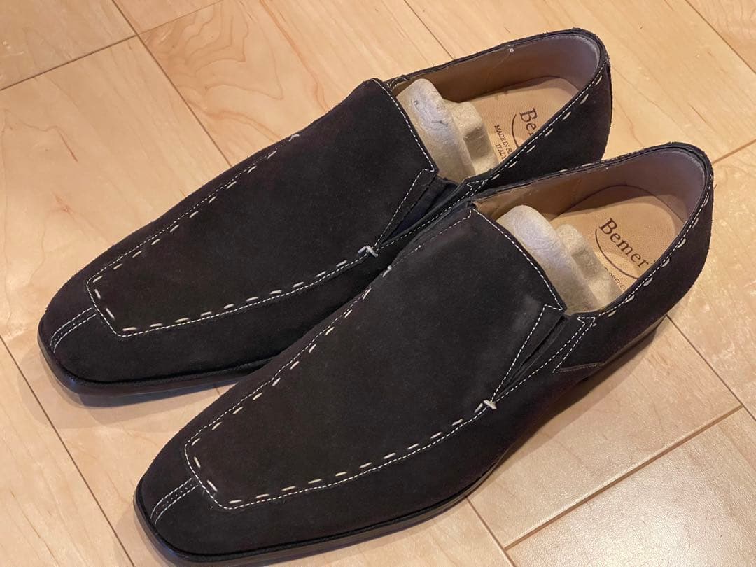 ベーメルズBemer'Sダークブラウン スエード ビジネスシューズ イタリア製