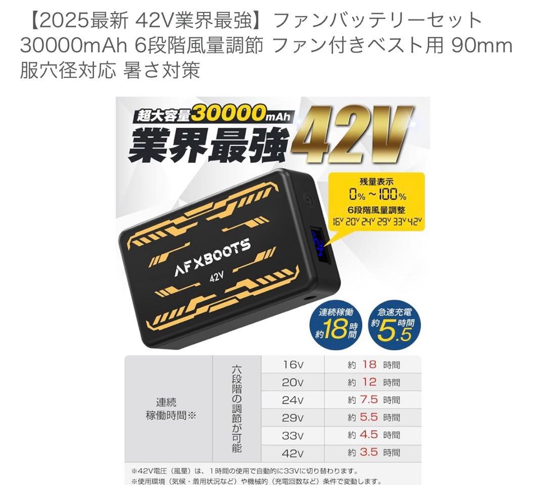 空調風神服　ファン+バッテリー セット　長袖　新品