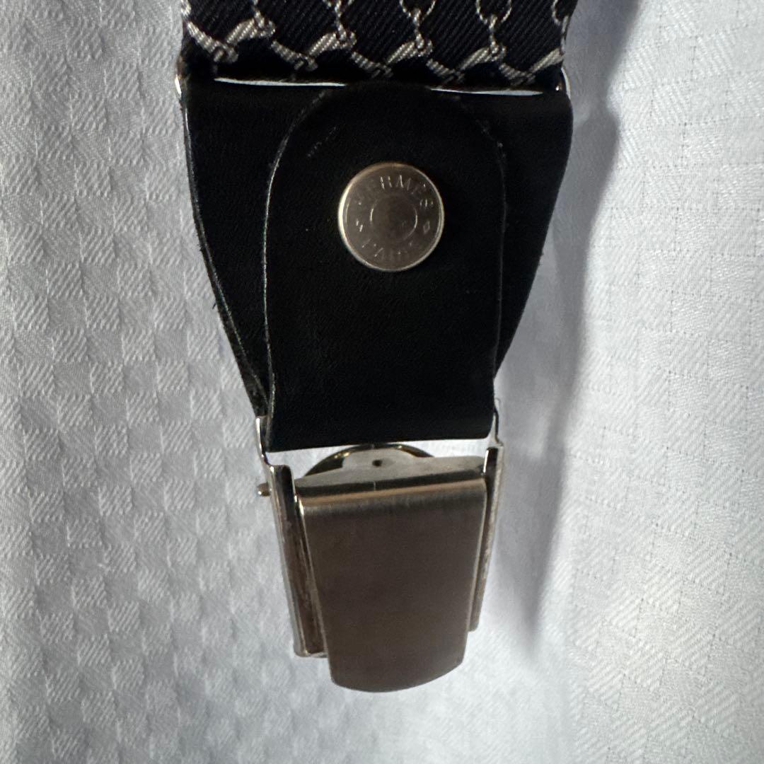 HERMES サスペンダー ブラック/ホワイト