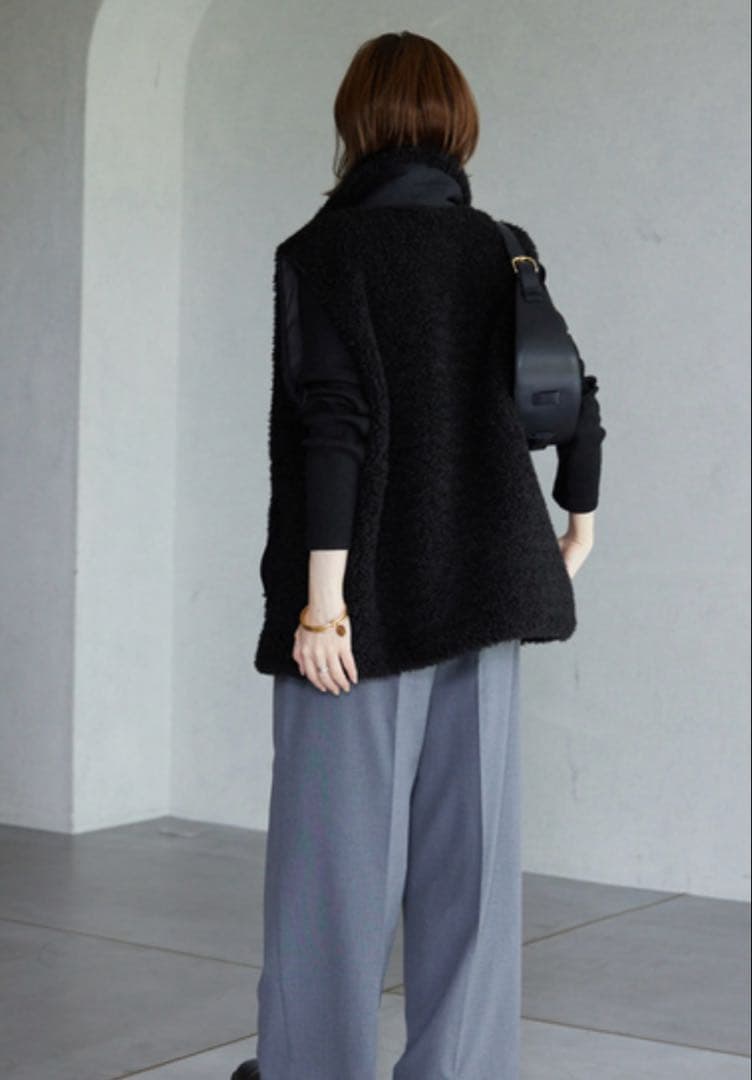 SLOBE ブラック フリース ベスト