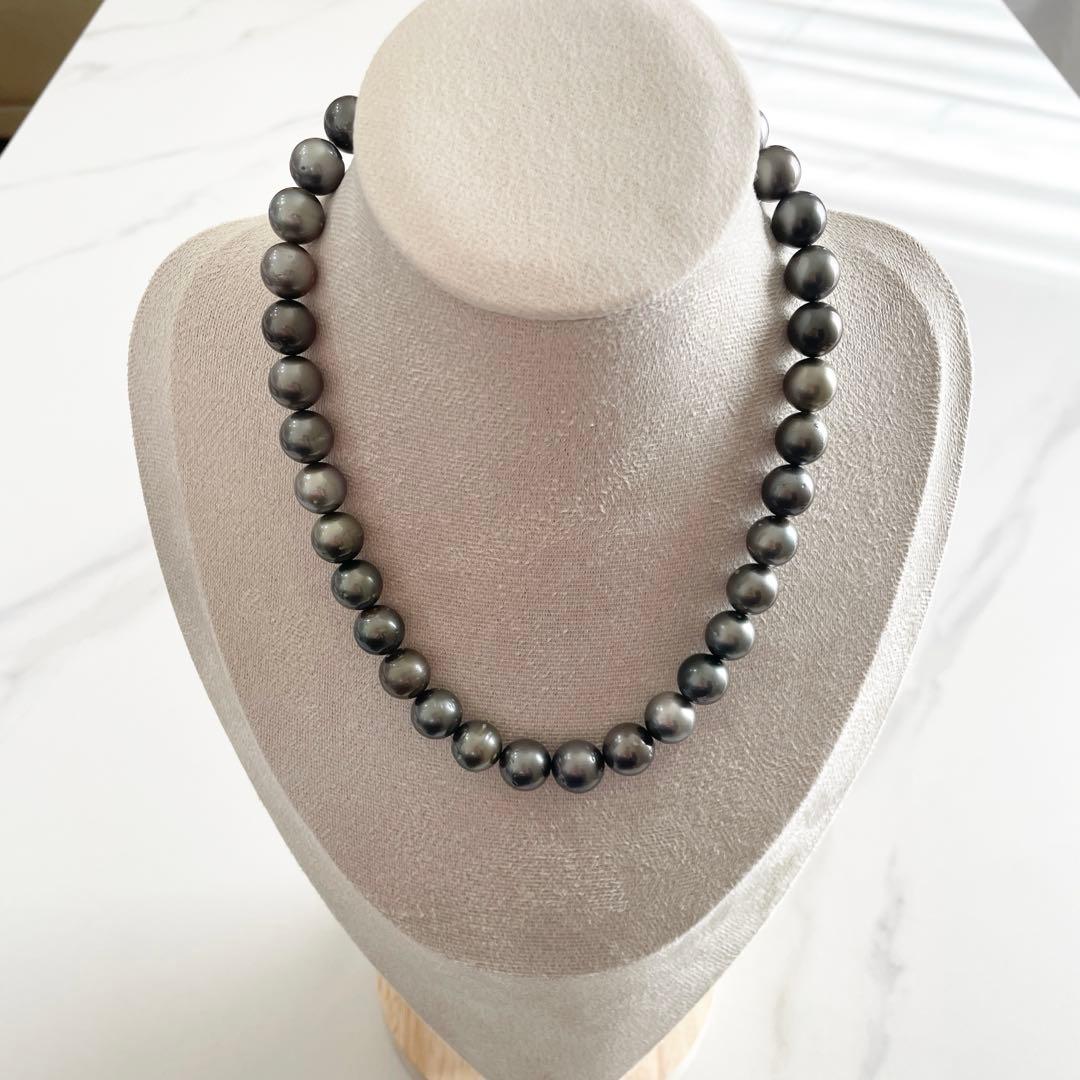 アコヤ真珠★パールネックレス★シルバー刻印あり★大粒★ブラック