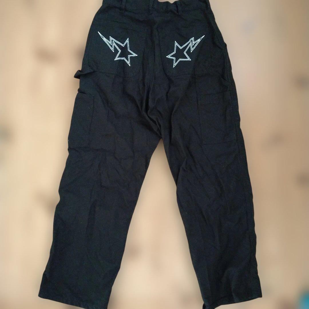 最終a bathing ape エイプ　カーゴパンツ黒S　ペインター