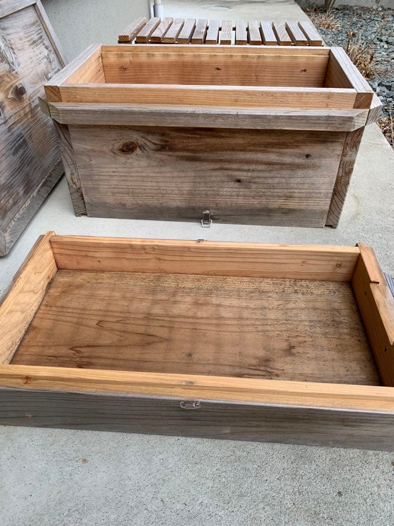 ミツバチ　巣箱　巣枠付き　雨晒し済み