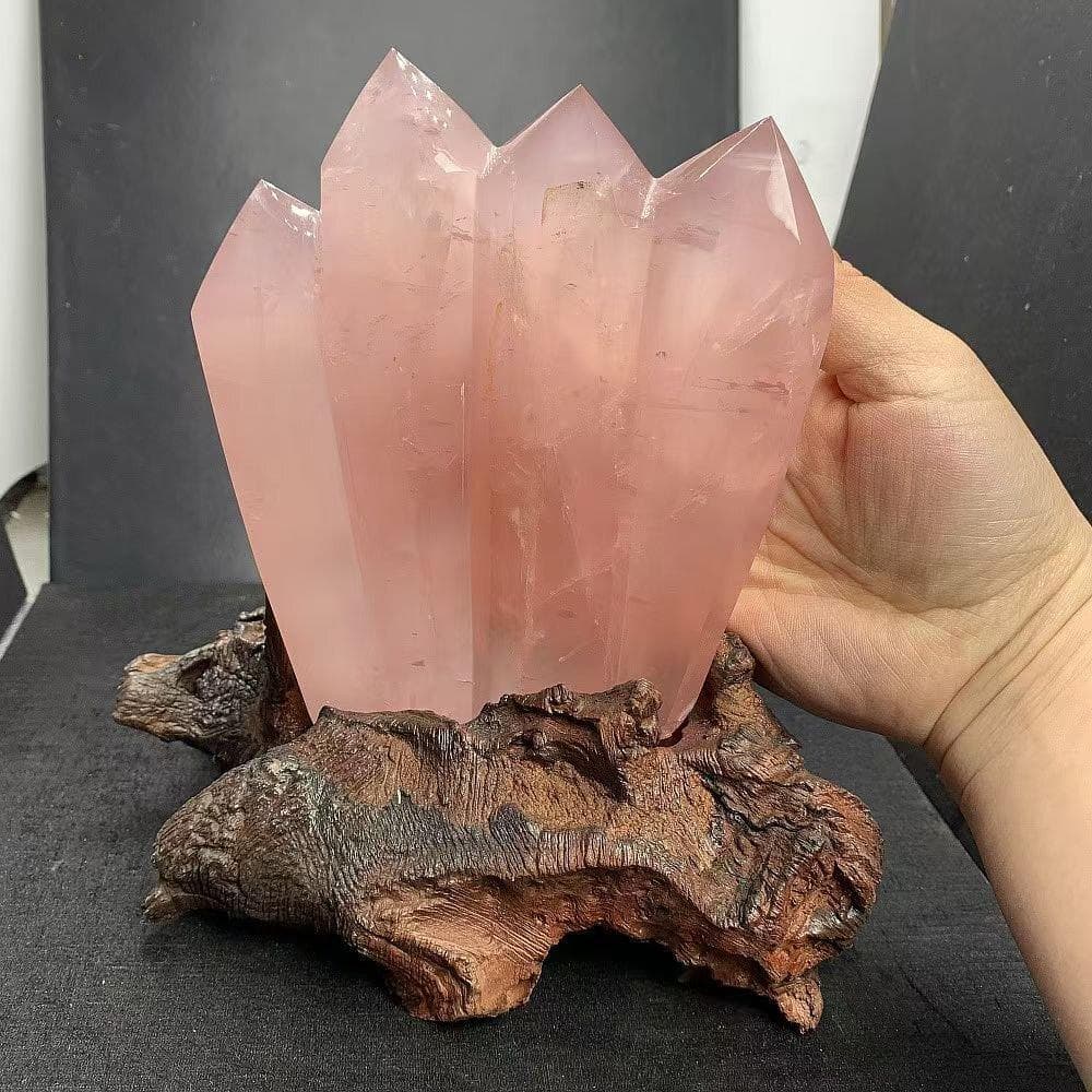 家庭円満天然ローズクォーツ六角柱B0105/YS/1030145/799D