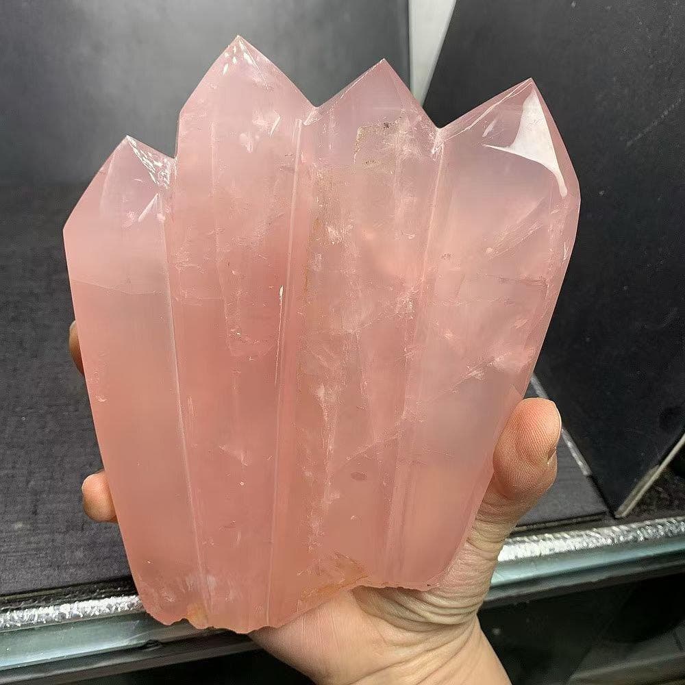 家庭円満天然ローズクォーツ六角柱B0105/YS/1030145/799D