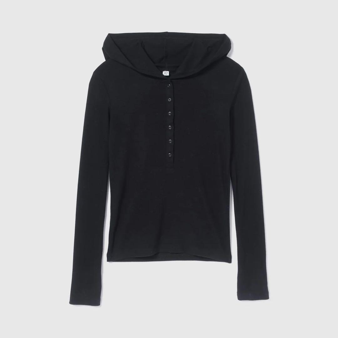 新品未使用　Hoodie Slimカットトップス　ブラック