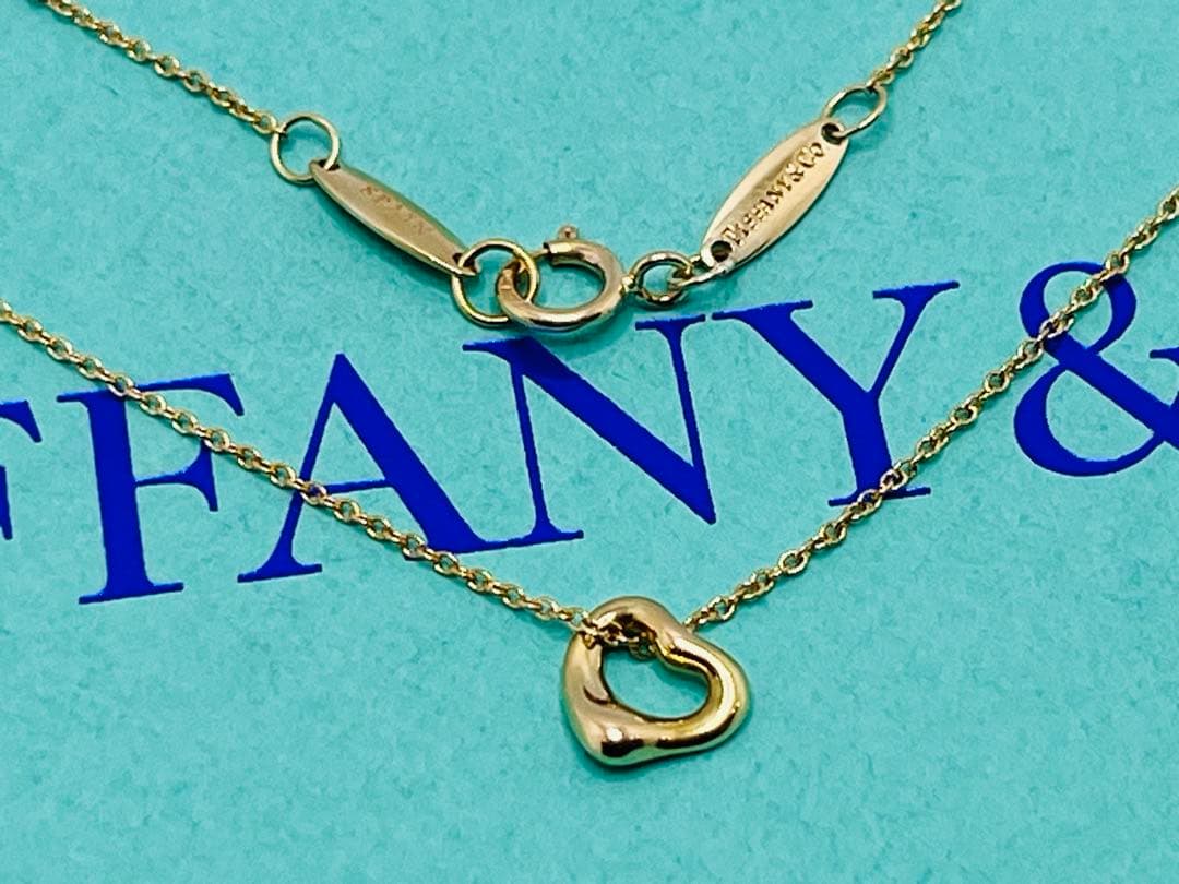 c614 美品　ティファニー　オープンハート　ネックレス　750 ゴールドK18