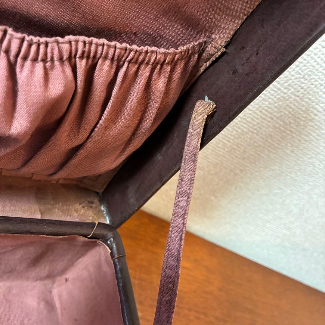 美品 トランク ダークブラウン 革製 ヴィンテージ アンティーク 鍵付き カバン