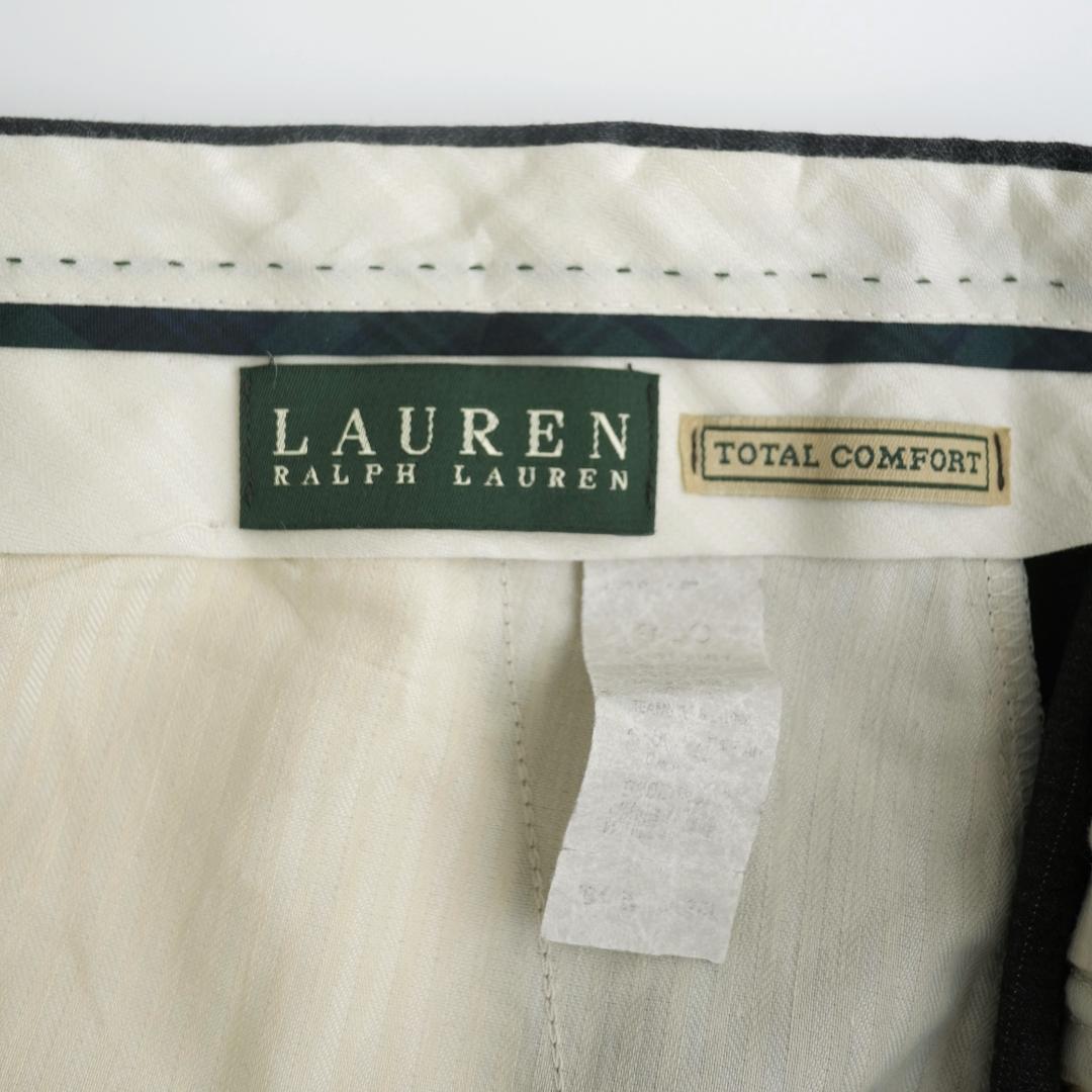 LAUREN RALPH LAUREN ツータックストライプスラックス